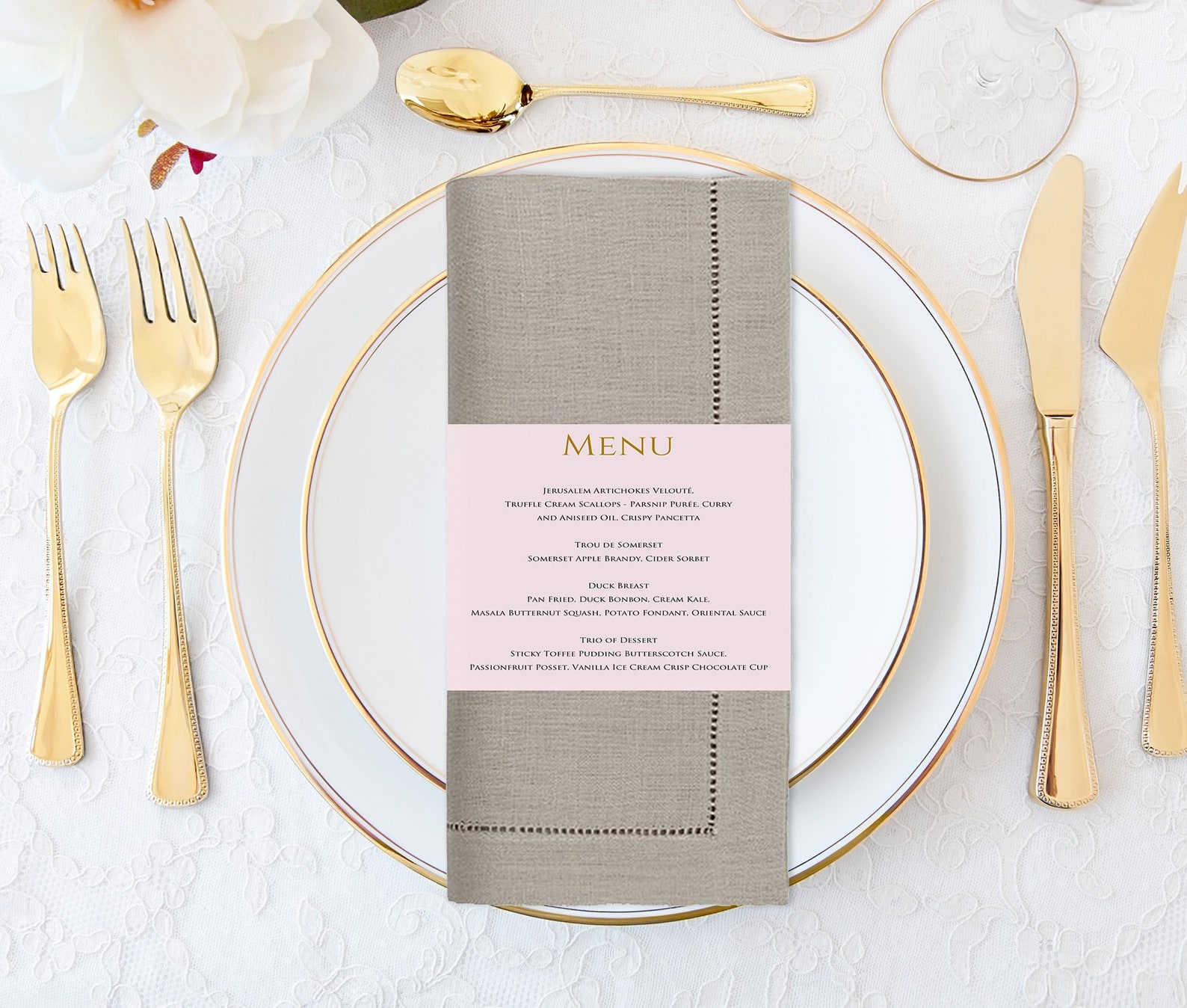 Wedding Menu Napkin Menu Wrap Napkin Menu Dinner Menu Wrap - Etsy