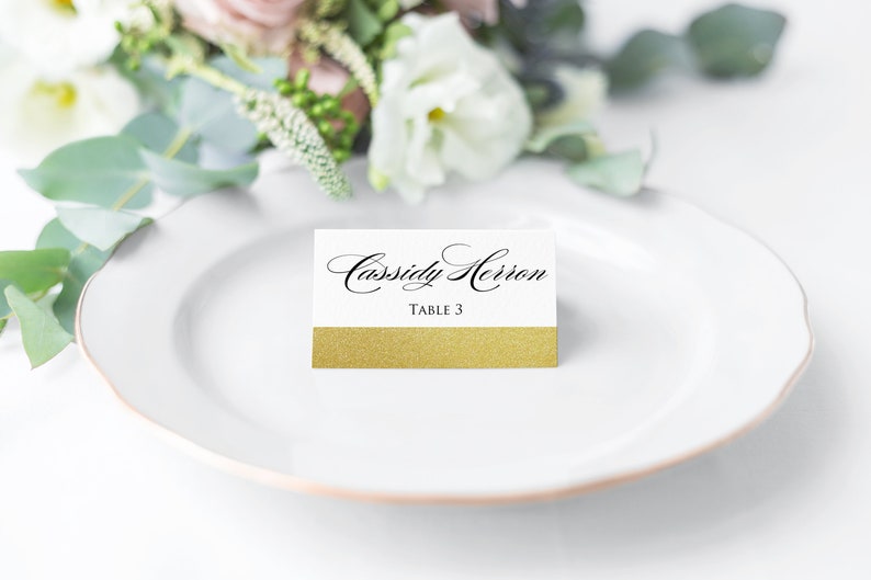 Table Place Cards Escort Cards Wedding Place Cards Dinner Party Candy Buffet Food Card Dessert Table Labels Name Cards Glitter Gold Paper Paper Party Supplies Tripod Ee