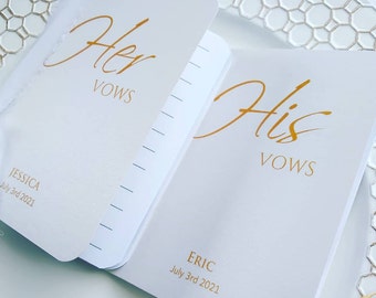 Wedding Vow Books, His and Hers Vow Books, Personalized Vow Books, White Parlescent Vow Books, Vow Renewal Books