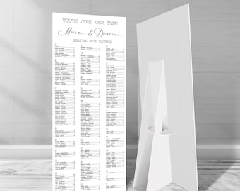 Extra Large Wedding Seating Chart, 6 Feet Tall Seating Chart, Minimalist Wedding Seating Plan, Seating Plan Sign, Guest Seating Sign