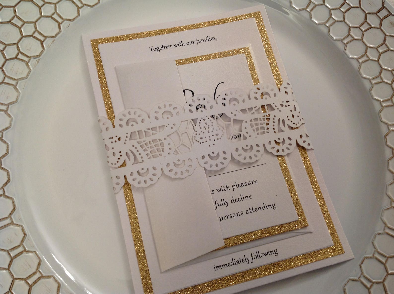 Laser Cut Invitation Belly Band Laser Cut Lace Belly Band Etsy