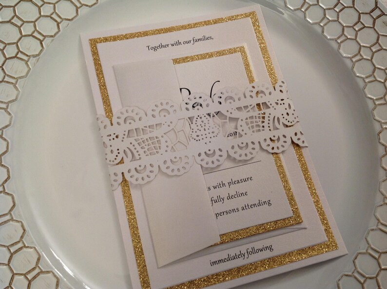 Laser Cut Invitation Belly Band Laser Cut Lace Belly Band Etsy