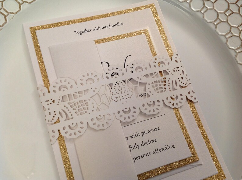 Laser Cut Invitation Belly Band Laser Cut Lace Belly Band Etsy