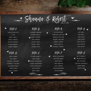 Chalkboard Seating Chart, Chalkboard Printed Seating Plan, Wedding Seating Chart, Wedding Seating Poster image 6