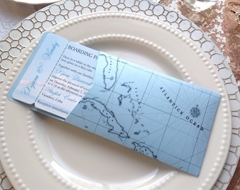 Destination Wedding Invitation, Boarding Pass Invitation, Travel Wedding, Airplane Ticket Invitation