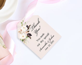 Etiquetas de regalo ruborizadas, etiquetas de regalo de boda, etiquetas de regalo de agradecimiento, regalo personalizado, etiquetas de regalo de baby shower, etiquetas de despedida de soltera