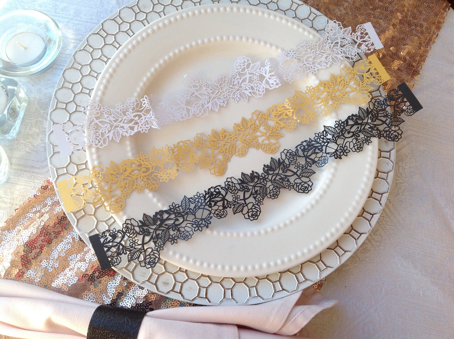 Wedding Invitation Belly Band Gold Laser Cut Invitation Etsy