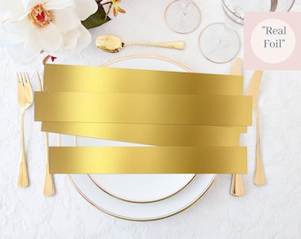 Wedding Invitation Belly Band, Gold Foil Invitation Belly Band, Invitation, Belly Band Invitation Accessories, Gold invitations, Paper Bands