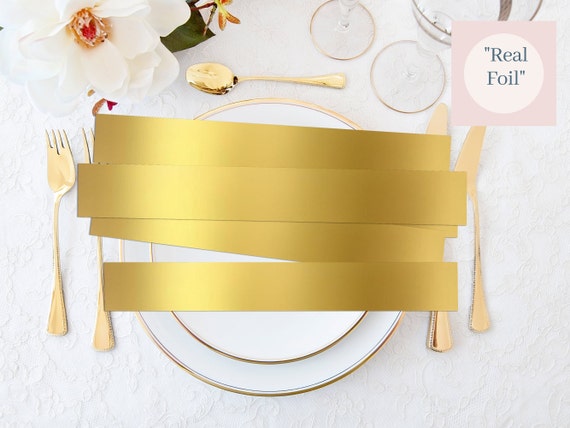 Wedding Invitation Belly Band, Gold Foil Invitation Belly Band