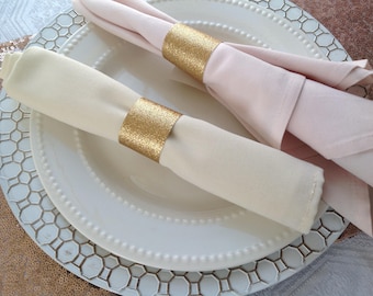 Gold Glitter Wedding Napkin Rings, Party Table Napkin Rings, Bling Napkin Rings, Rehearsal Dinner Napkin Rings, Table Napkin Rings