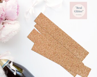 Wedding Invitation Belly Band, Rose Gold Glitter Invitation Band, Glitter,Paper Bands, Rose Gold Invitation, Belly Band, DIY Invitation