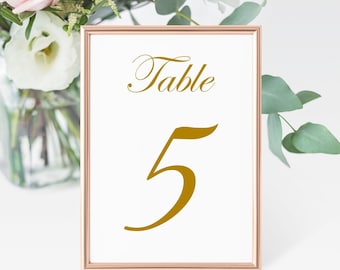 Wedding Table Numbers, Gold Foil Table Numbers, Real Foil, Table Number Cards, Table Number Sign, Gold Foil