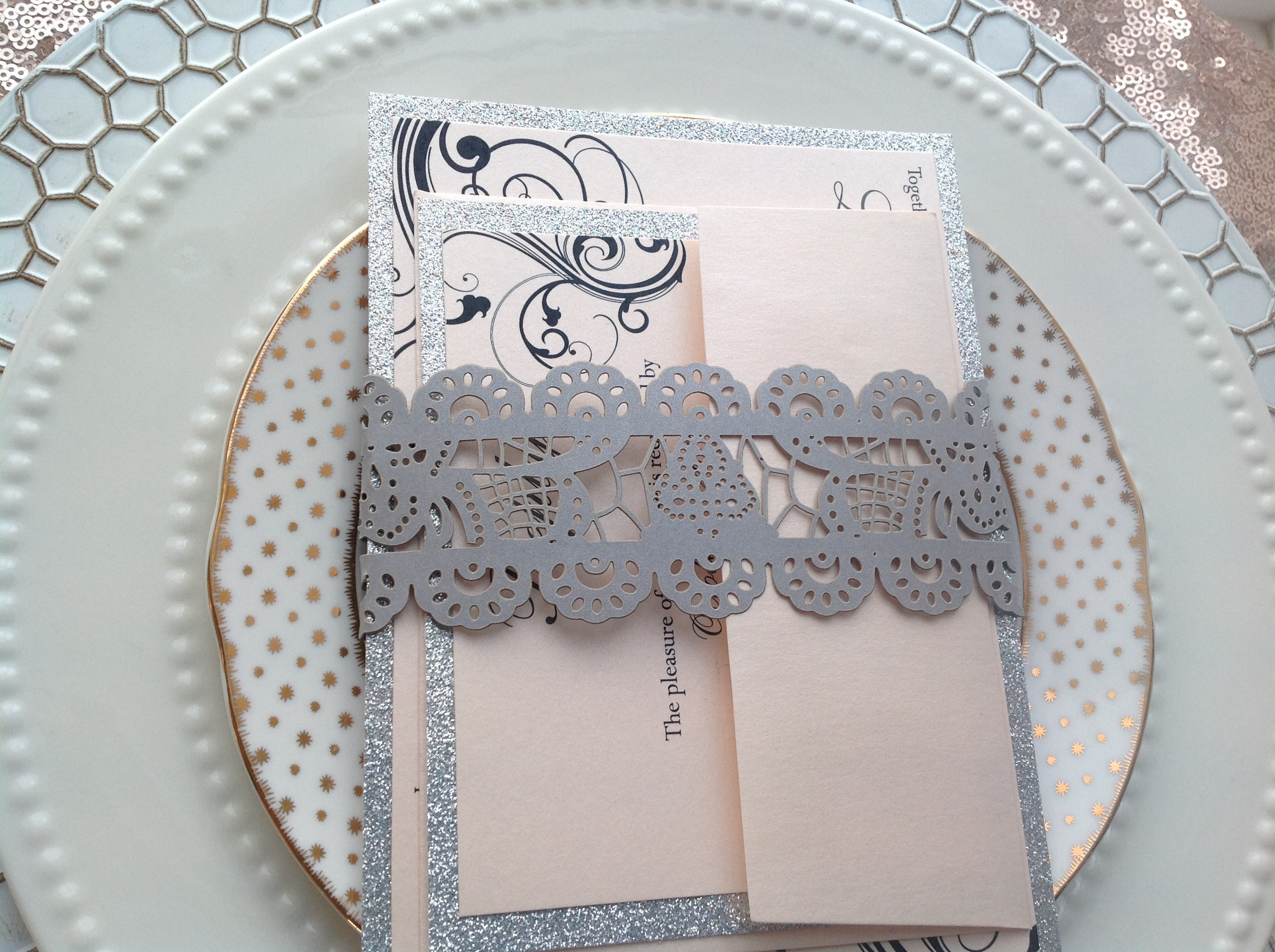 Laser Cut Invitation Belly Band Laser Cut Lace Belly Band Etsy