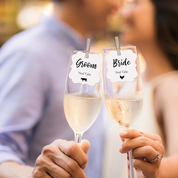 Champagne Glass Escort Cards Etsy