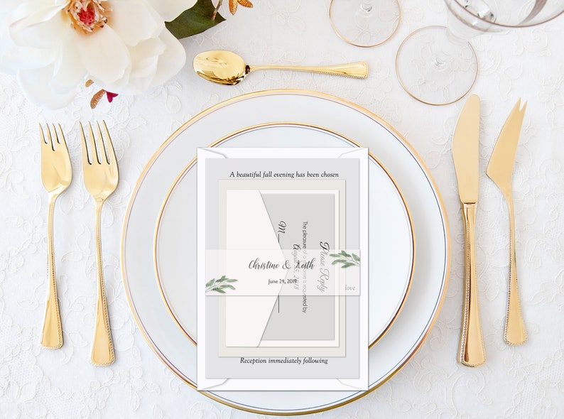 Wedding Invitation Belly Band Vellum Translucent Belly Band Etsy