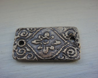 rectangle connector connector Solid bronze Rectangular Ornate Charm rectangle connector link,bronze link