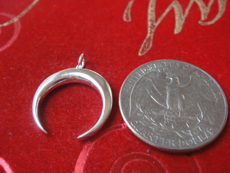 925 sterling silver Crescent Moon Pendant silver moon charm silver moon half moon