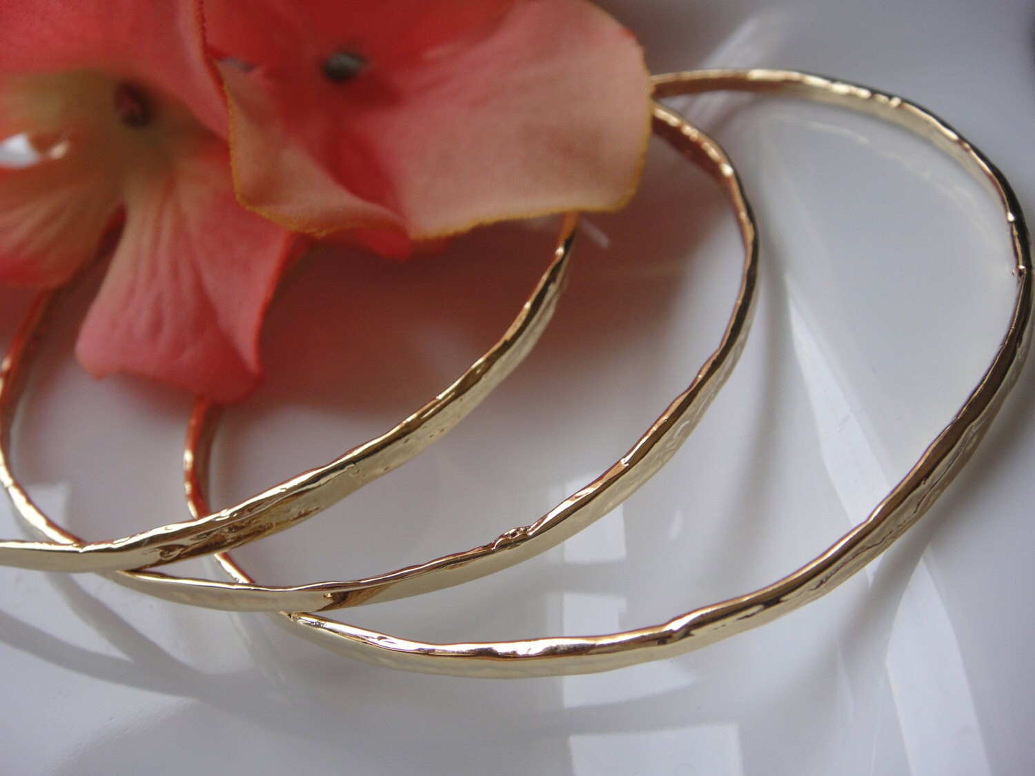 1 Pc. Vermeil 18k Gold Over 925 Sterling Silver Hammered - Etsy