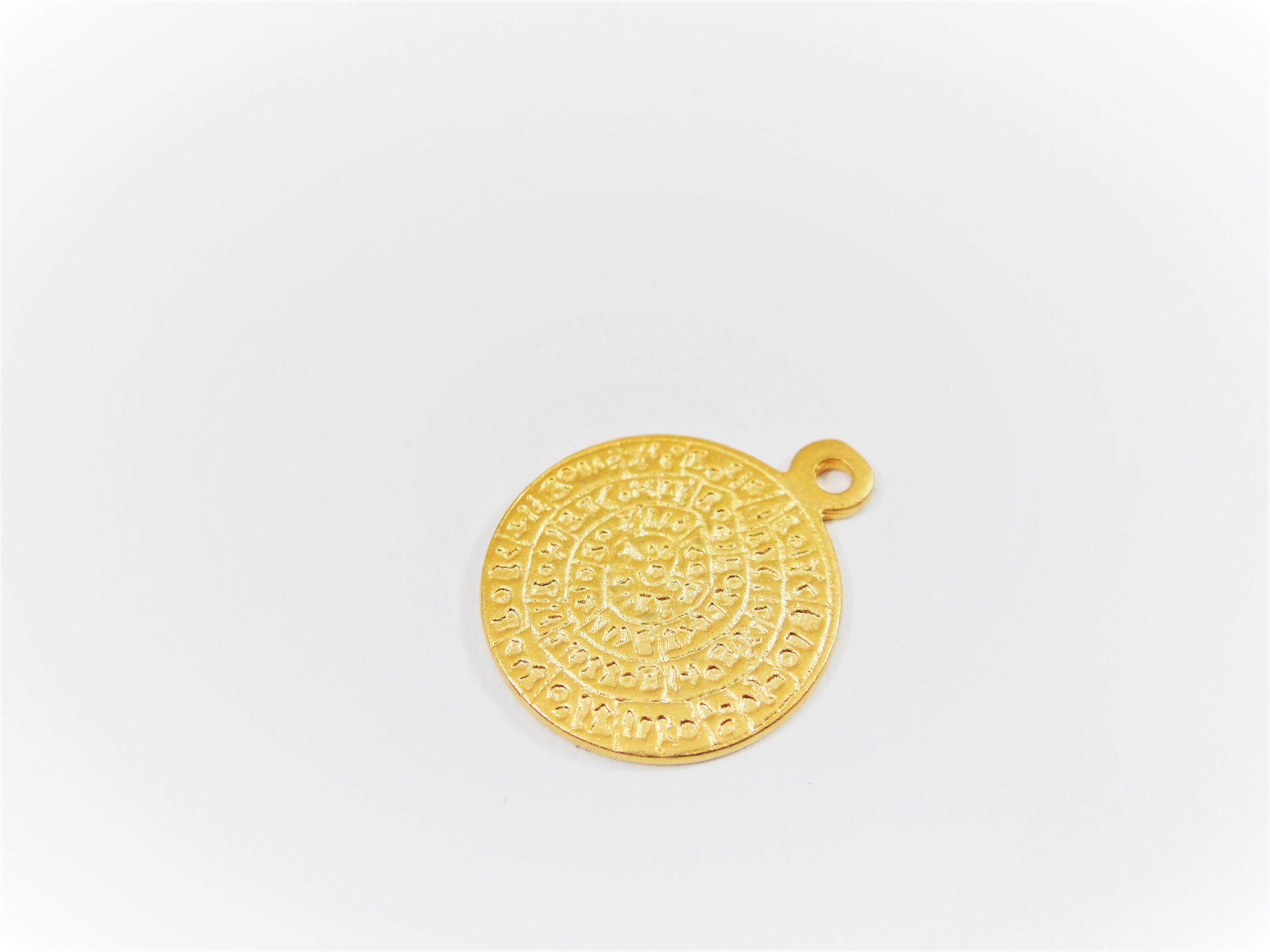 Vermeil 18k gold over 925 sterling silver coin charm vermeil | Etsy