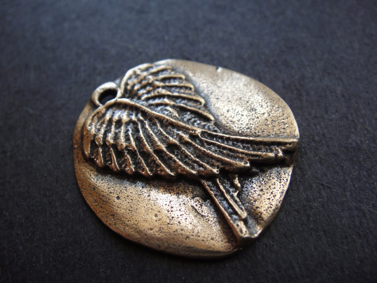 Soid Bronze Large Angel Wings Charm or Pendant Bronze Large Etsy