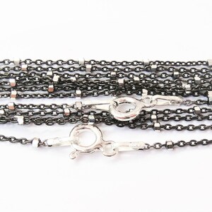 925 sterling silver 2 tone GunMetal/Silver 20 chain, silver two tone chain, Silver 2 tone chain, silver chain image 3