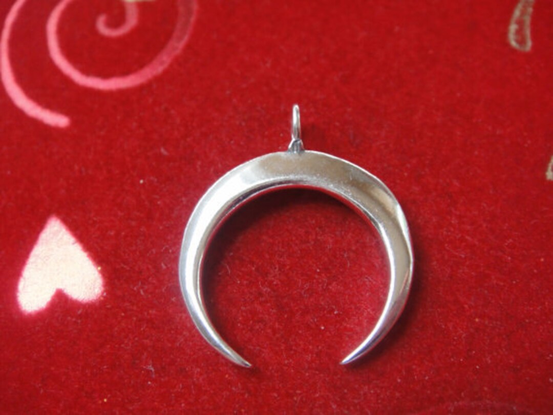925 Sterling Silver Crescent Moon Pendant silver Moon Charm, Silver ...