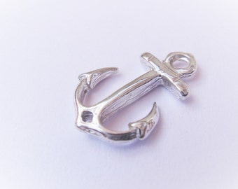 925 sterling silver Anchor Connector anchor, silver anchor, nautica, silver anchor charm connector, anchor, silver anchor charm, anchor hope