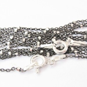 925 sterling silver 2 tone GunMetal/Silver 20 chain, silver two tone chain, Silver 2 tone chain, silver chain image 2