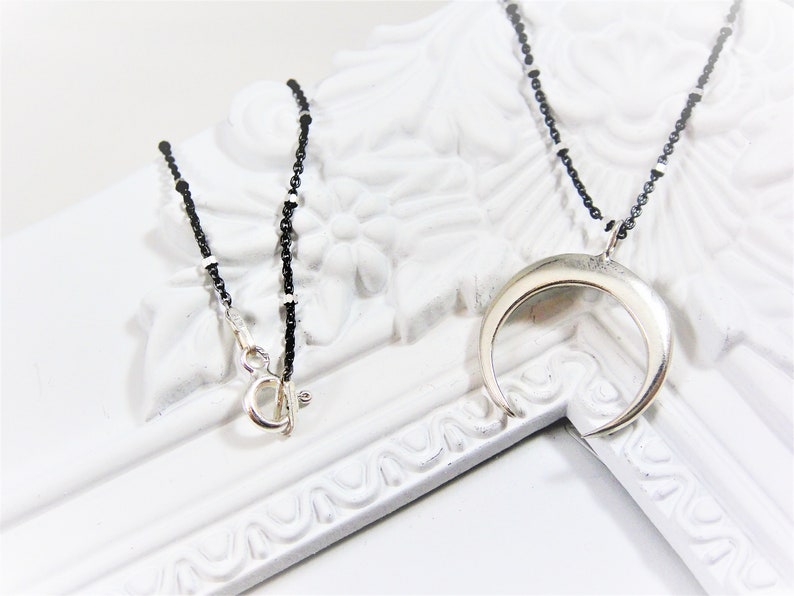 silver moon Moon necklace crescent moon necklace moon charm necklace half moon necklace 925 sterling silver moon necklace silver moon
