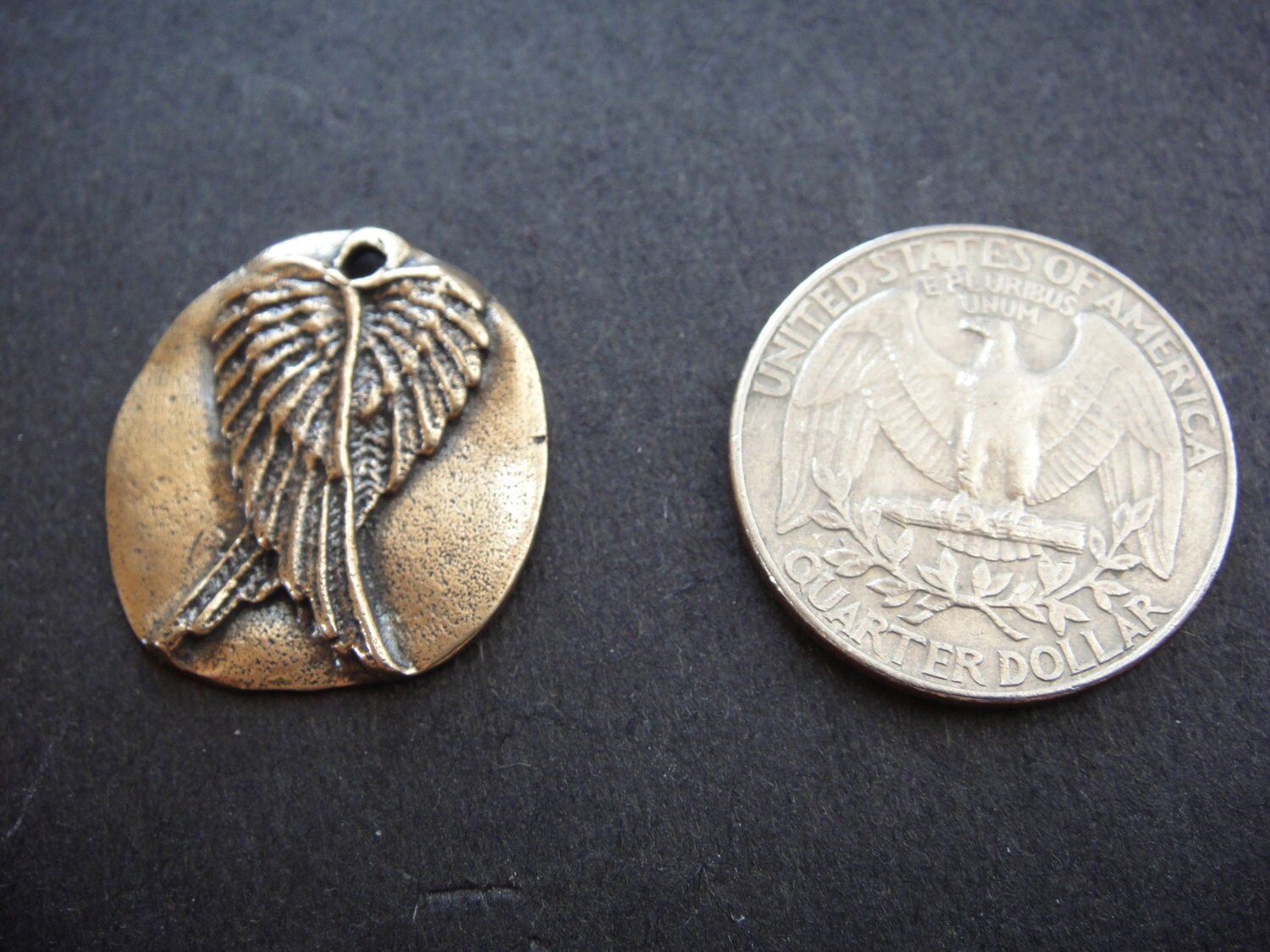 Soid Bronze Large Angel Wings Charm or Pendant Bronze Large Etsy