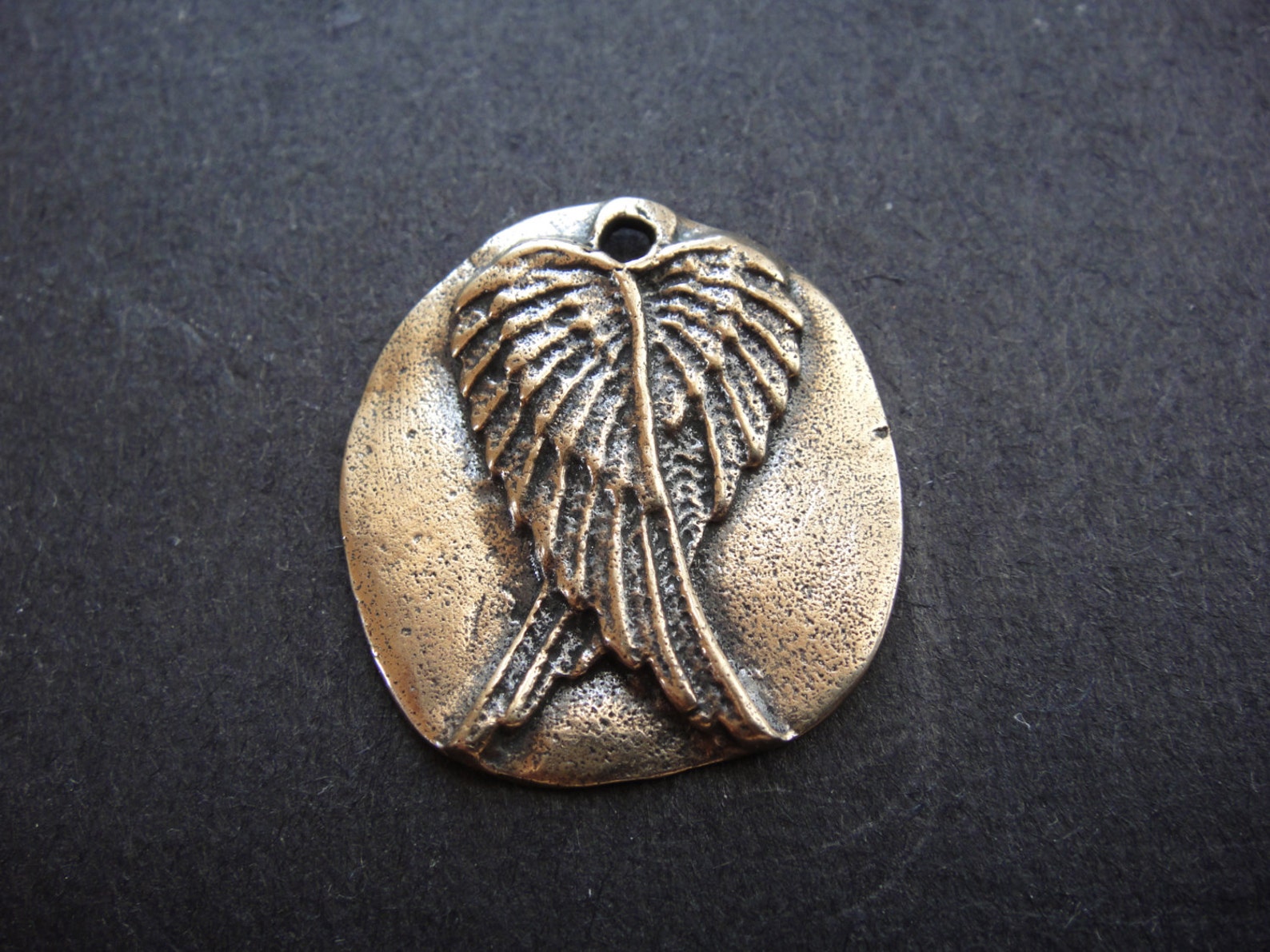 Soid Bronze Large Angel Wings Charm or Pendant Bronze Large Etsy