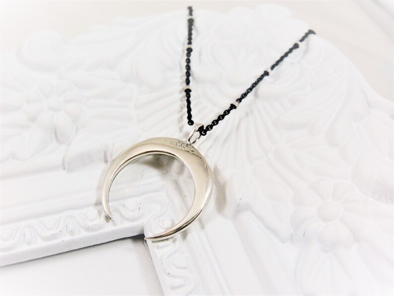 silver moon Moon necklace crescent moon necklace moon charm necklace half moon necklace 925 sterling silver moon necklace silver moon