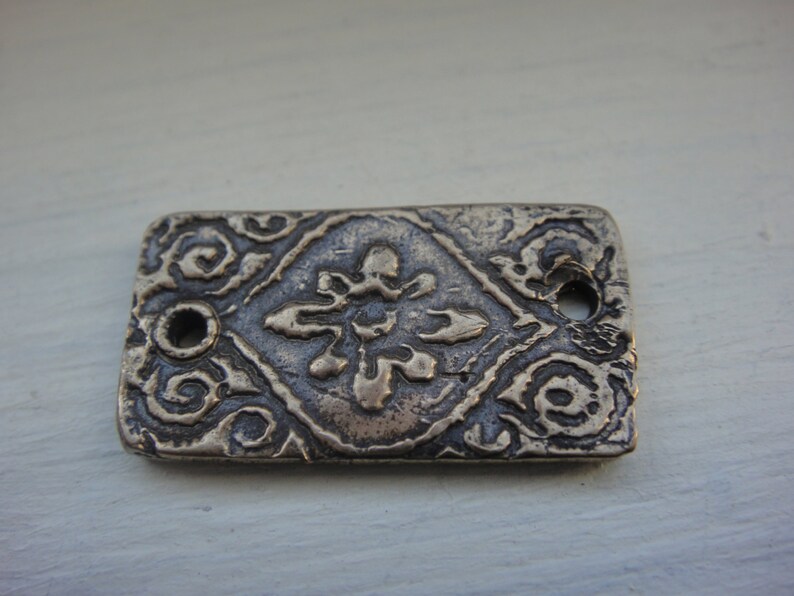 rectangle connector connector Solid bronze Rectangular Ornate Charm rectangle connector link,bronze link