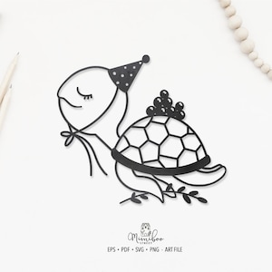 Kleine Schildkröte - Geburtstagsparty - Plotterdatei - Plotterdatei - Scherenschnitt - svg - Silhouette Cameo - Cricut Maker - Kartenherstellung - Logo