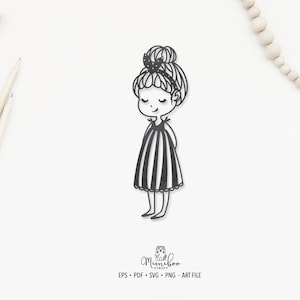 Kate - Süßes Mädchen - CUT Datei - Art Plotterdatei - Carta tagliata - pdf svg png eps - Silhouette Cameo - Cricut Maker - Creazione dicarte