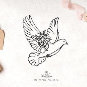 Piccione - Cerimonia - File CUT - Art Plotter File - Taglio carta - Cammeo Silhouette - Cricut Maker - Sublimazione Grafica