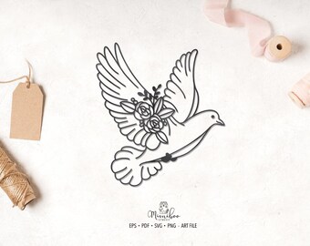 Piccione - Cerimonia - File CUT - Art Plotter File - Taglio carta - Cammeo Silhouette - Cricut Maker - Sublimazione Grafica