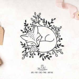 Little Fox - fichier CUT - Art Plotter File - Papier découpé - svg png - Silhouette Cameo - Cricut Maker - Fabrication de cartes - Sublimation Design