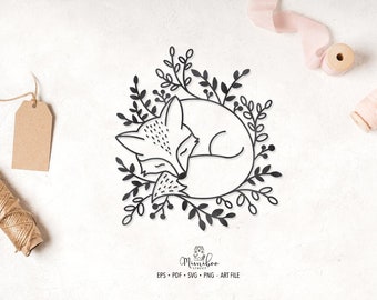 Little Fox - file CUT - Art Plotter File - Paper cut - svg png - Silhouette Cameo - Cricut Maker - Card making - Sublimation Design