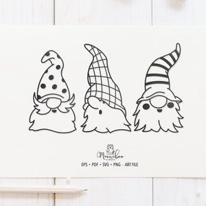 Gnomi carini - File CUT di Natale - File Art Plotter - Silhouette Cameo - Cricut Maker - Creazione di Carte - Dateiplotter