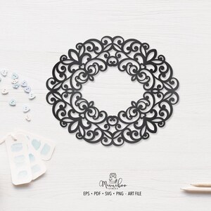Lace Rahmen oval 02 - CUT Datei - Art Plotter Datei - Scherenschnitt - Pdf svg png eps - Silhouette Cameo - Cricut Maker - Card Making