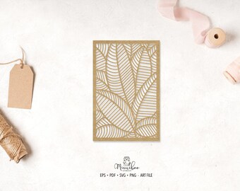 Leaves Frame - Sfondo SVG - File CUT - Art Plotter File - Paper cut - Silhouette Cameo - Cricut Maker - Taglio laser - Sublimation Design