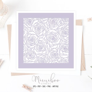 Roses Garden - background SVG - CUT file - Art Plotter File - Paper cut - Silhouette Cameo - Cricut Maker - Card making - Laser cut