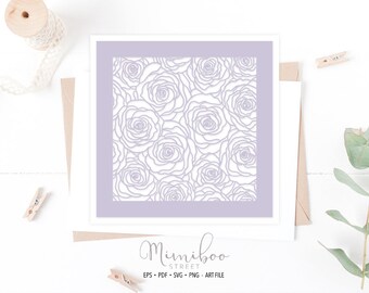 Roses Garden - background SVG - CUT file - Art Plotter File - Paper cut - Silhouette Cameo - Cricut Maker - Card making - Laser cut