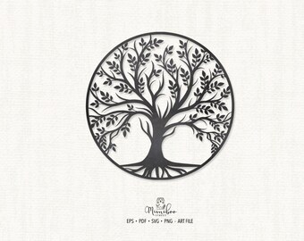 Bellissimo albero - file CUT - Art Plotter File - Paper cut - pdf svg png eps - Silhouette Cameo - Cricut Maker - Creazione di carte