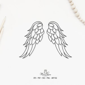 Ali d'angelo - file tagliato - Art Plotter File - Taglio carta - pdf svg png eps - Silhouette Cameo - Cricut Maker - Creazione di carte