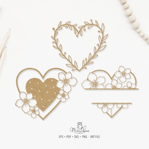 Cuori - File CUT - Art Plotter File - Paper cut - pdf svg png eps - Silhouette Cameo - Cricut Maker - Creazione di carte