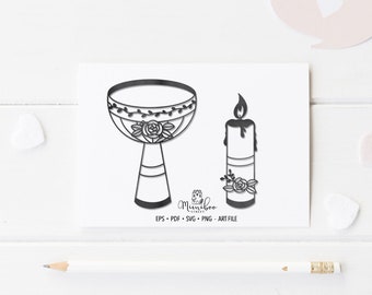 Babtism Simbol SVG - Church Ceremony - CUT file - Art Plotter File - Paper cut - Silhouette Cameo - Cricut Maker - Sublimation Graphic