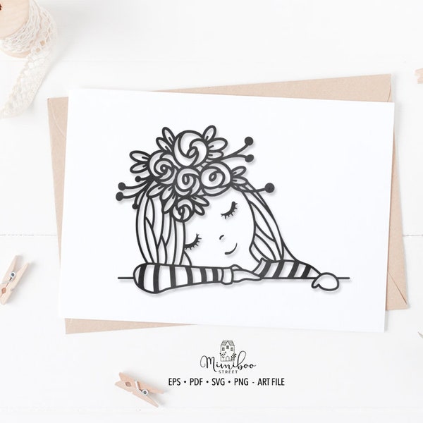 Matilda - Süßes Mädchen - Plotterdatei - Carta tagliata - pdf svg png eps - Silhouette Cameo - Cricut Maker