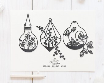 Pianta d'appartamento - File CUT - Art Plotter File - Taglio carta - pdf svg png eps - Silhouette Cameo - Cricut Maker - Card making
